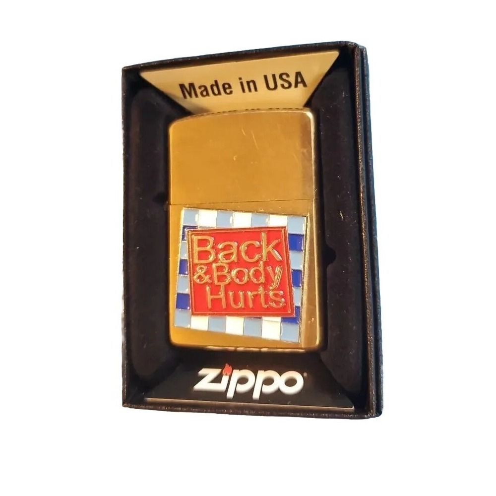 Zippo Back & Body Hurt Medallion, Brass, New And Ununused, Zippo Pipe Insert